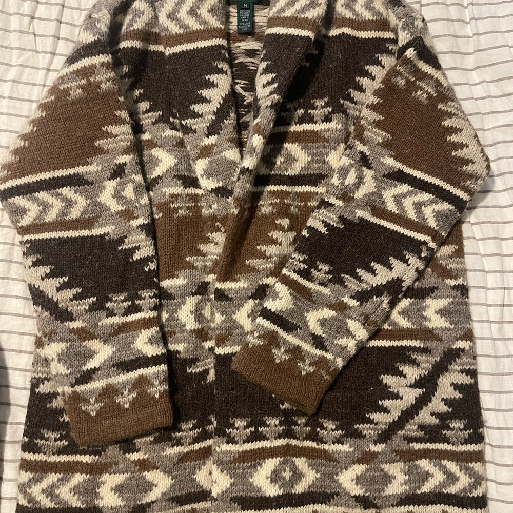 Ralph Lauren Hand-Knit Wool Cardigan -authentic and pristine condition!